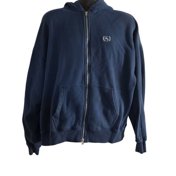 Abercrombie & Fitch Men's Size Large Blue Oversized Zip Up Hoodie - Picture 1 of 7
